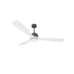 Modulo de KlassFan - Super destratificateur et ventilateur DC 166 cm Chocolat pales bois blanc avec Lumière 30 à 60 m²
