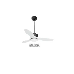 Modulo de KlassFan - Super destratificateur et ventilateur DC 106 cm Gris basalte pales bois blanc Lumière dimmable 15 à 20 m²