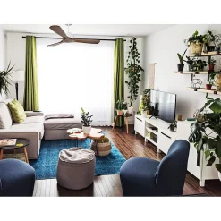 Modulo de KlassFan - Super destratificateur et ventilateur DC 132 cm Blanc pales bois sombre sans Lumière 25 à 40 m²