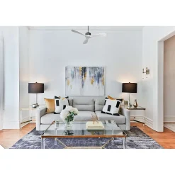 Modulo de KlassFan - Super destratificateur et ventilateur DC 132 cm Gris basalte pales bois blanc sans Lumière 25 à 40 m²