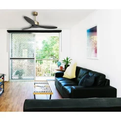 Modulo de KlassFan - Super destratificateur et ventilateur DC 132 cm Laiton pales bois noir sans Lumière 25 à 40 m²