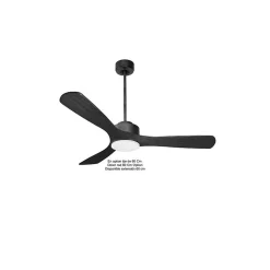 Modulo de KlassFan - Super destratificateur et ventilateur DC 132 cm Gris basalte pales bois noir Lumière dimmable 25 à 40 m²