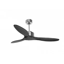 Modulo de KlassFan - Super destratificateur et ventilateur DC 132 cm Chrome pales bois noir sans Lumière 25 à 40 m²