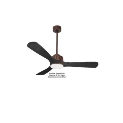 Modulo de KlassFan - Super destratificateur et ventilateur DC 132 cm Marron bois noir Lumière dimmable 25 à 40 m²