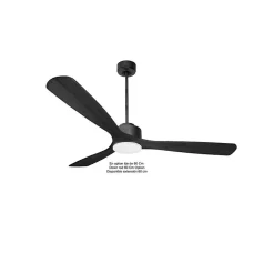 Modulo de KlassFan - Super destratificateur et ventilateur DC 166 cm Gris basalte pales bois noir Lumière dimmable 30 à 60 m²