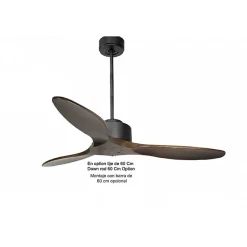 Modulo de KlassFan - Super destratificateur et ventilateur DC 132 cm Gris basalte pales bois sombre sans Lumière 25 à 40 m²