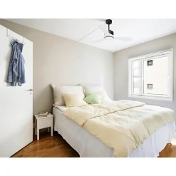 Modulo de KlassFan - Super destratificateur et ventilateur DC 106 cm Gris basalte pales bois blanc Lumière dimmable 15 à 20 m²