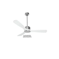 Modulo de KlassFan - Super destratificateur et ventilateur DC 132 cm Chrome pales bois blanc sans Lumière 25 à 40 m²