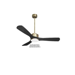 Modulo de KlassFan - Super destratificateur et ventilateur DC 132 cm Laiton bois noir Lumière dimmable 25 à 40 m²
