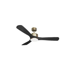 Modulo de KlassFan - Super destratificateur et ventilateur DC 132 cm Laiton bois noir Lumière dimmable 25 à 40 m²