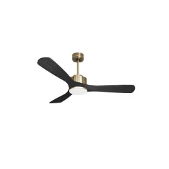 Modulo de KlassFan - Super destratificateur et ventilateur DC 132 cm Laiton bois noir Lumière dimmable 25 à 40 m²