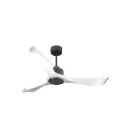 Modulo de KlassFan - Ventilateur de plafond DC sans Lumière Blanc et gris basalte, thermostat idéal pour 21 à 25 m²