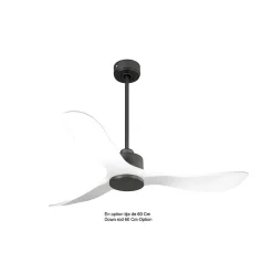 Modulo de KlassFan - Ventilateur de plafond DC sans Lumière Blanc et gris basalte, thermostat idéal pour 25 à 40 m²