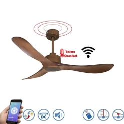Modulo de KlassFan Super déstratificateur d'air marron pales abs marron thermostat,idéal25 à 40 m²