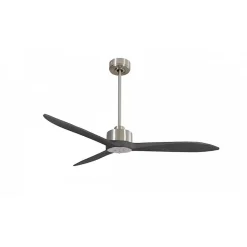 Modulo Latino III - Super destratificateur et ventilateur DC 132 cm chrome pales bois noir idéal 26 à 40 m²