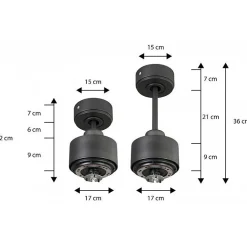 Modulo Latino III - Super destratificateur et ventilateur DC 132 cm noir pales bois sombres idéal 26 à 40 m²