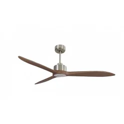 Modulo Latino III - Super destratificateur et ventilateur DC 132 cm chrome pales bois sombre idéal 26 à 40 m²