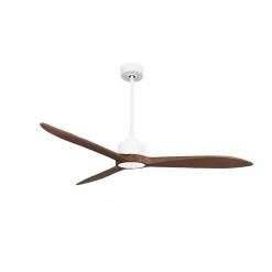 Modulo Latino III - Super destratificateur et ventilateur DC 132 cm blanc pales bois sombre idéal 26 à 40 m²