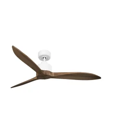 Modulo Latino Slim - Super destratificateur et ventilateur DC 132 cm blanc pales bois sombre idéal 26 à 40 m²