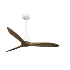 Modulo Latino Slim - Super destratificateur et ventilateur DC 132 cm blanc pales bois sombre idéal 26 à 40 m²