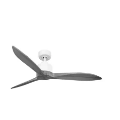 Modulo Latino Slim - Super destratificateur et ventilateur DC 132 cm blanc pales bois gris idéal 26 à 40 m²