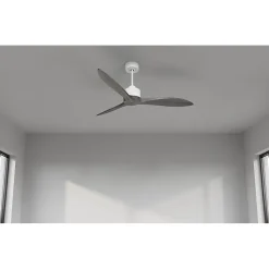 Modulo Latino Slim - Super destratificateur et ventilateur DC 132 cm blanc pales bois gris idéal 26 à 40 m²