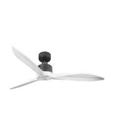 Modulo Latino Slim - Super destratificateur et ventilateur DC 132 cm noir pales bois blanc idéal 26 à 40 m²