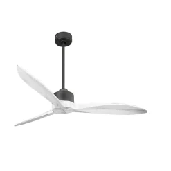 Modulo Latino Slim - Super destratificateur et ventilateur DC 132 cm noir pales bois blanc idéal 26 à 40 m²