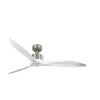 Modulo Latino Slim - Super destratificateur et ventilateur DC 132 cm chrome pales bois blanc idéal 26 à 40 m²