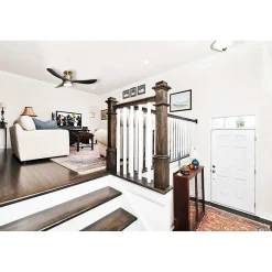 Modulo Low Profile Regular - un ventilateur pour plafond bas , DC 132 cm Laiton pales abs noir Lumière Dimmable 20 à 40 m²