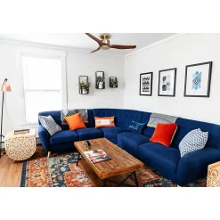 Modulo Low Profile Regular - un ventilateur pour plafond bas , DC 127 cm Laiton pales abs marron sans Lumière 20 à 40 m²