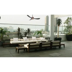 Modulo Regular Exterior - un ventilateur pour extérieur IP44, DC 132 cm Marron pales abs noir sans Lumière 20 à 35 m²