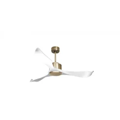 Modulo Regular Exterior - un ventilateur pour extérieur IP44, DC 132 cm Laiton pales abs blanc sans Lumière 20 à 30 m²