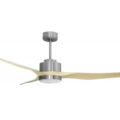 Modulo Regular Exterior - un ventilateur pour extérieur IP44, DC 127 cm Chrome pales abs marron Lumière dimmable 20 à 30 m²