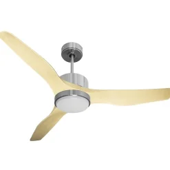 Modulo Regular Exterior - un ventilateur pour extérieur IP44, DC 127 cm Chrome pales abs marron Lumière dimmable 20 à 30 m²