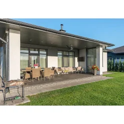 Modulo Regular Exterior - un ventilateur pour extérieur IP44, DC 132 cm Chrome pales abs noir sans Lumière 20 à 35 m²