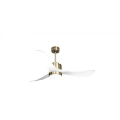 Modulo Regular Exterior - un ventilateur pour extérieur IP44, DC 132 cm Laiton pales abs blanc Lumière dimmable 20 à 35 m²