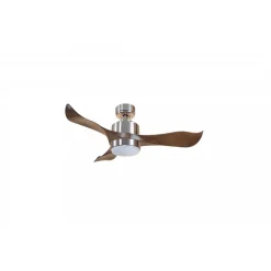 Modulo Regular Exterior - un ventilateur pour extérieur IP44, DC 106 cm Chrome pales abs marron Lumière dimmable 10 à 20 m²