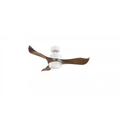 Modulo Regular Exterior - un ventilateur pour extérieur IP44, DC 106 cm Blanc pales abs marron Lumière dimmable 10 à 20 m²