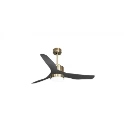 Modulo Regular Exterior - un ventilateur pour extérieur IP44, DC 127 cm Laiton pales abs noir Lumière dimmable 20 à 30 m²