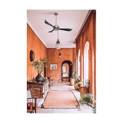 Modulo Regular Exterior - un ventilateur pour extérieur IP44, DC 132 cm Laiton pales abs noir sans Lumière 20 à 30 m²