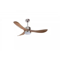 Modulo Regular Exterior - un ventilateur pour extérieur IP44, DC 132 cm Chrome pales abs marron Lumière dimmable 20 à 35 m²