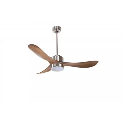 Modulo Regular Exterior - un ventilateur pour extérieur IP44, DC 132 cm Chrome pales abs marron Lumière dimmable 20 à 35 m²