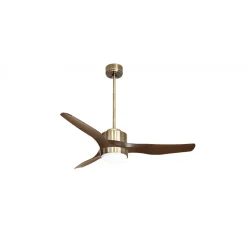 Modulo Regular Exterior - un ventilateur pour extérieur IP44, DC 127 cm Laiton pales abs marron Lumière dimmable 20 à 30 m²