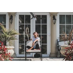 Modulo Regular Exterior - un ventilateur pour extérieur IP44, DC 127 cm Chrome pales abs noir Lumière dimmable 20 à 30 m²