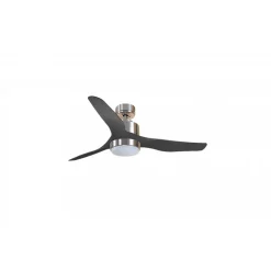 Modulo Regular Exterior - un ventilateur pour extérieur IP44, DC 127 cm Chrome pales abs noir Lumière dimmable 20 à 30 m²