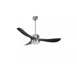 Modulo Regular Exterior - un ventilateur pour extérieur IP44, DC 132 cm Chrome pales abs noir Lumière dimmable 20 à 35 m²