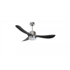 Modulo Regular Exterior - un ventilateur pour extérieur IP44, DC 132 cm Chrome pales abs noir Lumière dimmable 20 à 35 m²