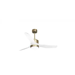 Modulo Regular Exterior - un ventilateur pour extérieur IP44, DC 127 cm Laiton pales abs blanc Lumière dimmable 20 à 30 m²