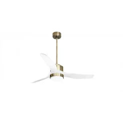 Modulo Regular Exterior - un ventilateur pour extérieur IP44, DC 127 cm Laiton pales abs blanc Lumière dimmable 20 à 30 m²